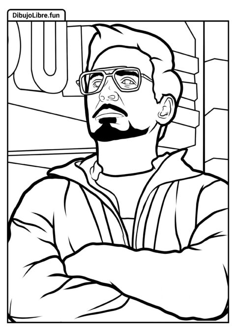 Página para colorear de Tony Stark (Iron Man)