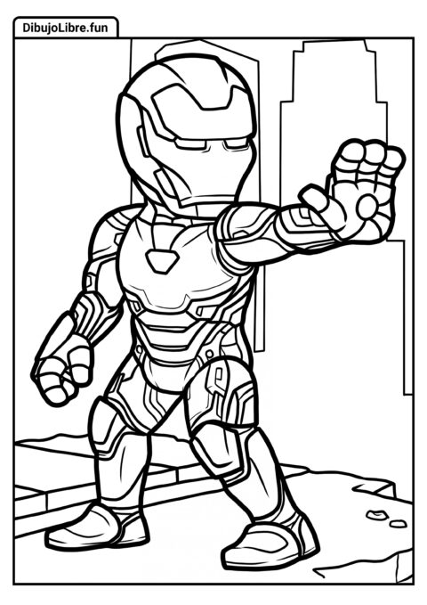 Contorno simple de Iron Man para colorear