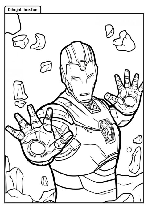 Hoja para colorear de Iron Man