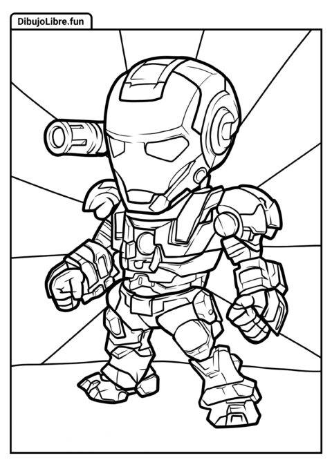 Página para colorear de Iron Man bebé para niños