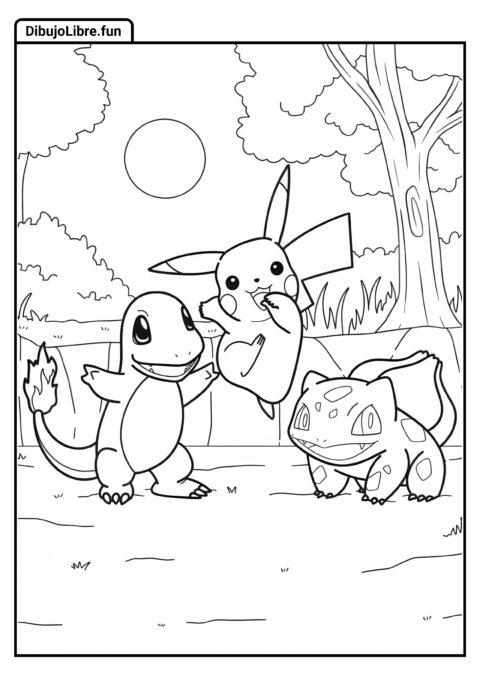 Página Para Colorear De Pokémon Icónico Para Niños