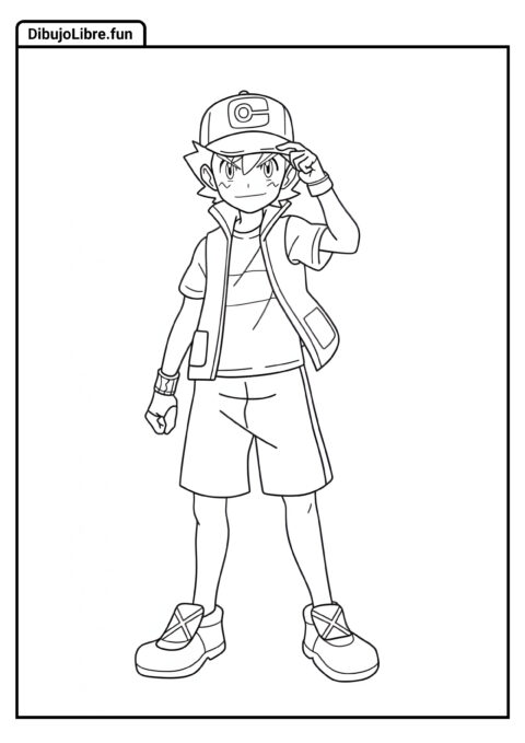 Página Para Colorear De Ash De Pokémon