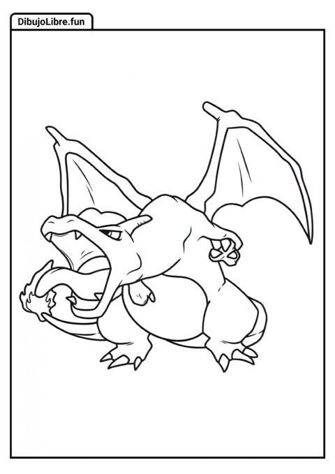 Charizard Fácil Para Colorear