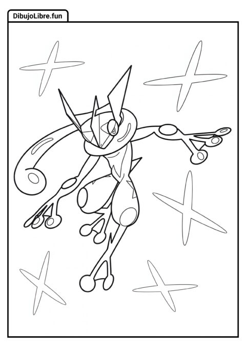 Greninja Pokémon Para Colorear