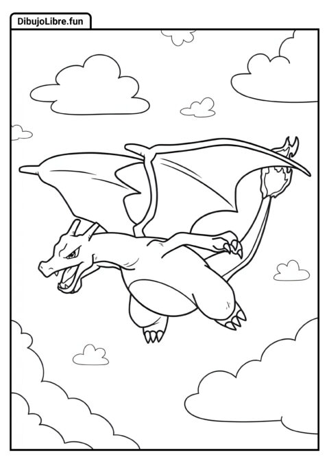 Hoja Para Colorear De Charizard