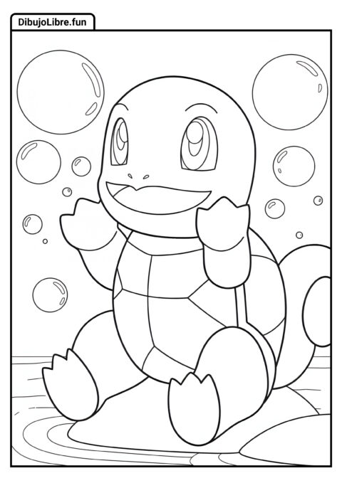 Lindo Squirtle Pokémon Para Colorear