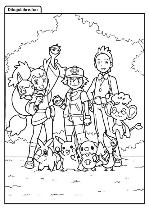 Página Completa Para Colorear De Pokémon