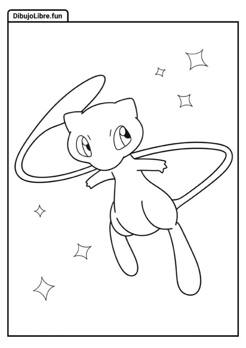 Mew Pokémon Para Colorear