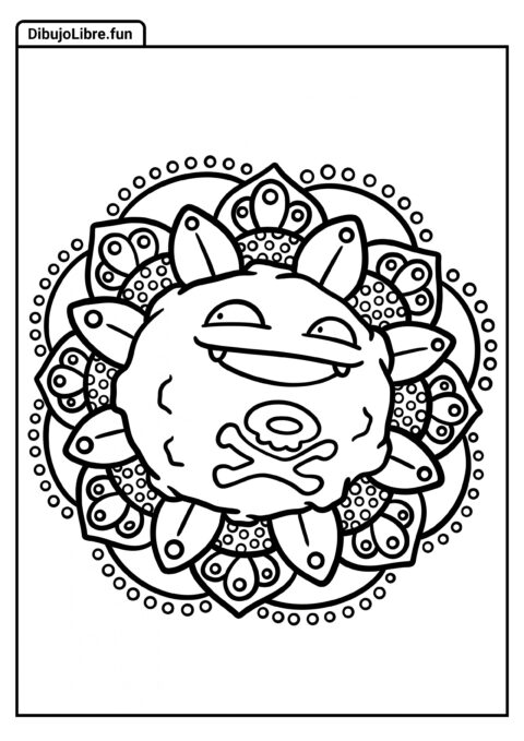 Página Fácil De Koffing Mandala Para Niños