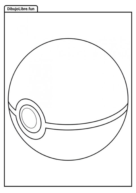 Pokebola Simple Para Colorear