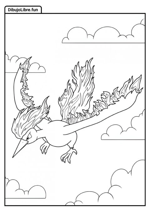 Moltres Pokémon Para Colorear