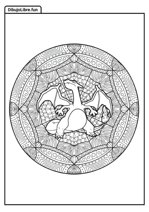 Página Para Colorear De Mandala De Charizard