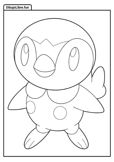 Piplup Para Colorear Para Preescolares