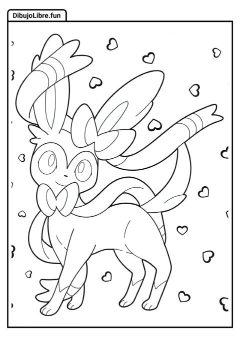 Hoja Para Colorear De Kawaii Sylveon