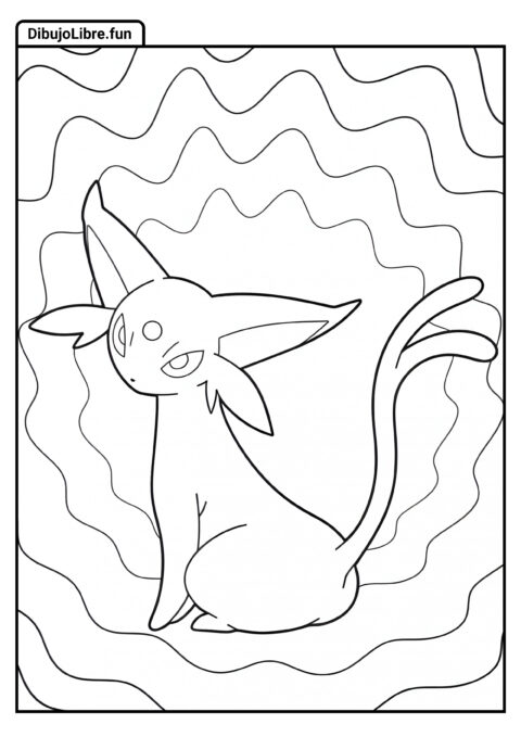 Página Para Colorear De Lindo Espeon Para Niños