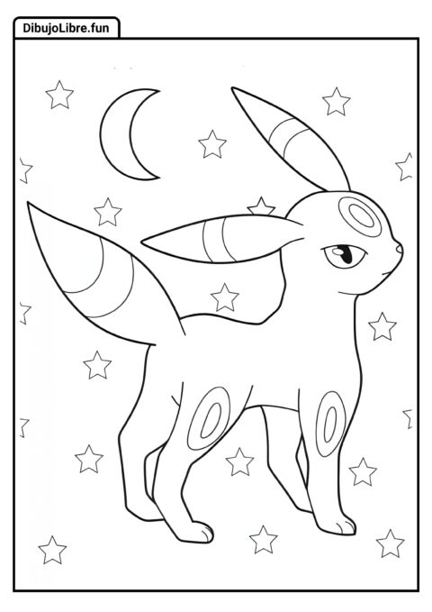 Hoja Para Colorear De Kawaii Umbreon