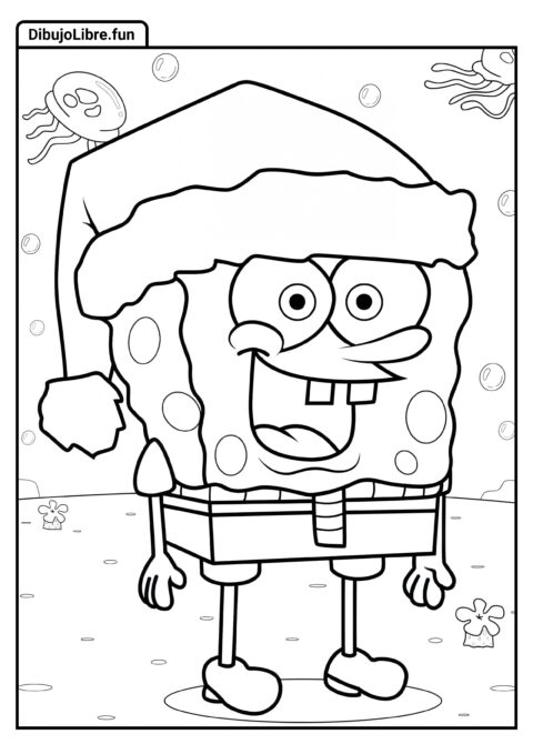 Dibujo Fácil de Bob Esponja para Colorear para Niños