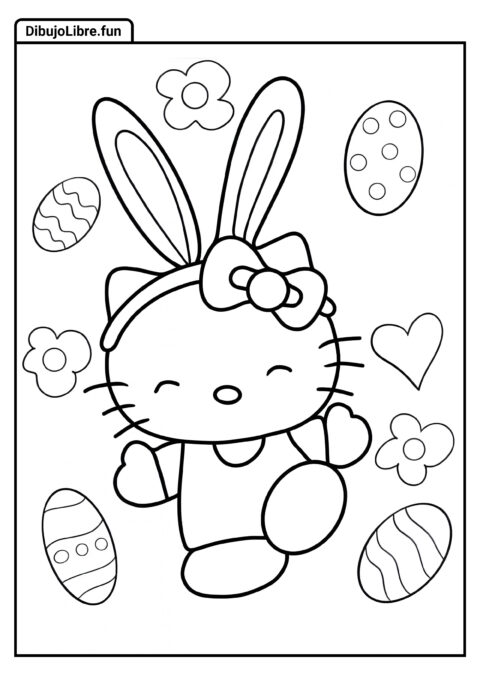 Linda Hello Kitty con Orejas de Conejo