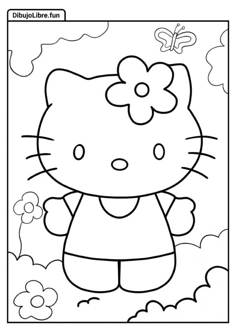 Hello Kitty con Flor en la Cabeza