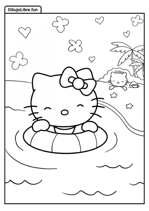 Hello Kitty Jugando en la Playa con Dear Daniel