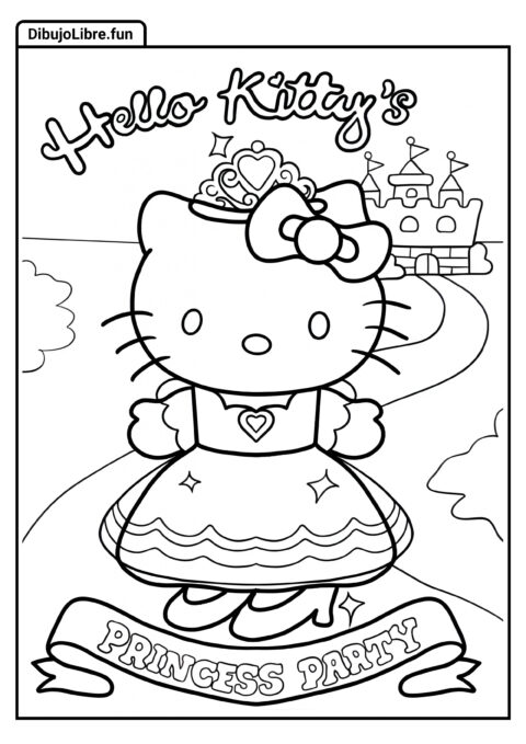 Póster de la Fiesta de Princesas de Hello Kitty