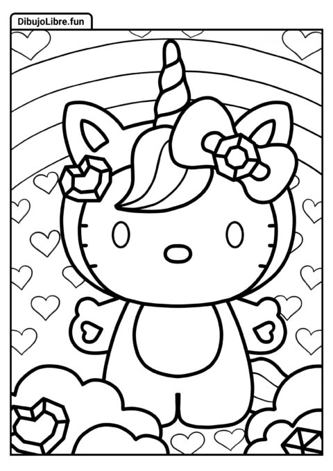 Unicornio Lindo de Hello Kitty para Preescolares