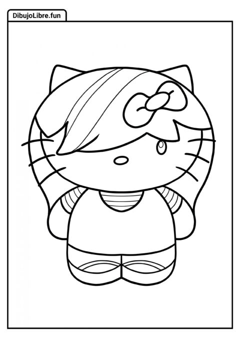 Contorno Emo de Hello Kitty para Niños